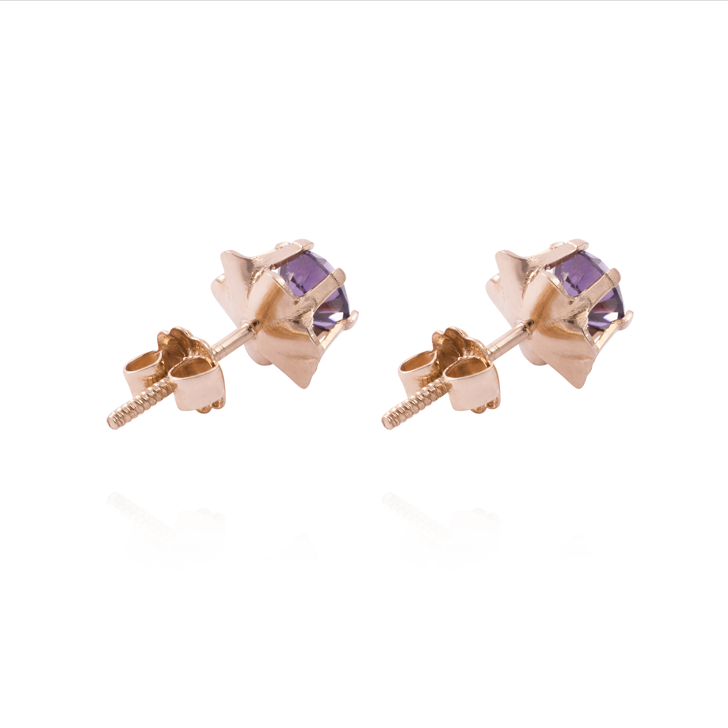 Aros Oro Miel 18kt Amatista Eterna 3