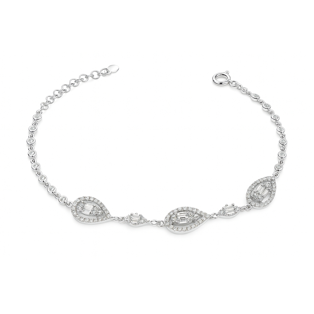 Pulsera de Plata Esterlina 925 Gota de Luz con Circonita 1