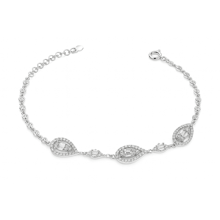 Pulsera de Plata Esterlina 925 Gota de Luz con Circonita 1