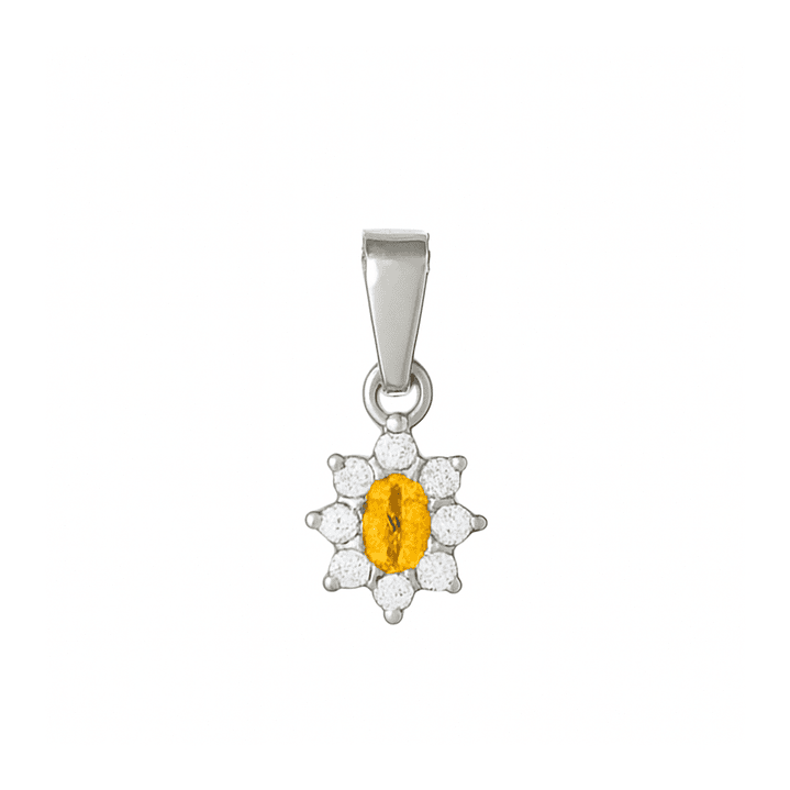 Colgante Oro 18kt Clásico Floral con Circonitas 3