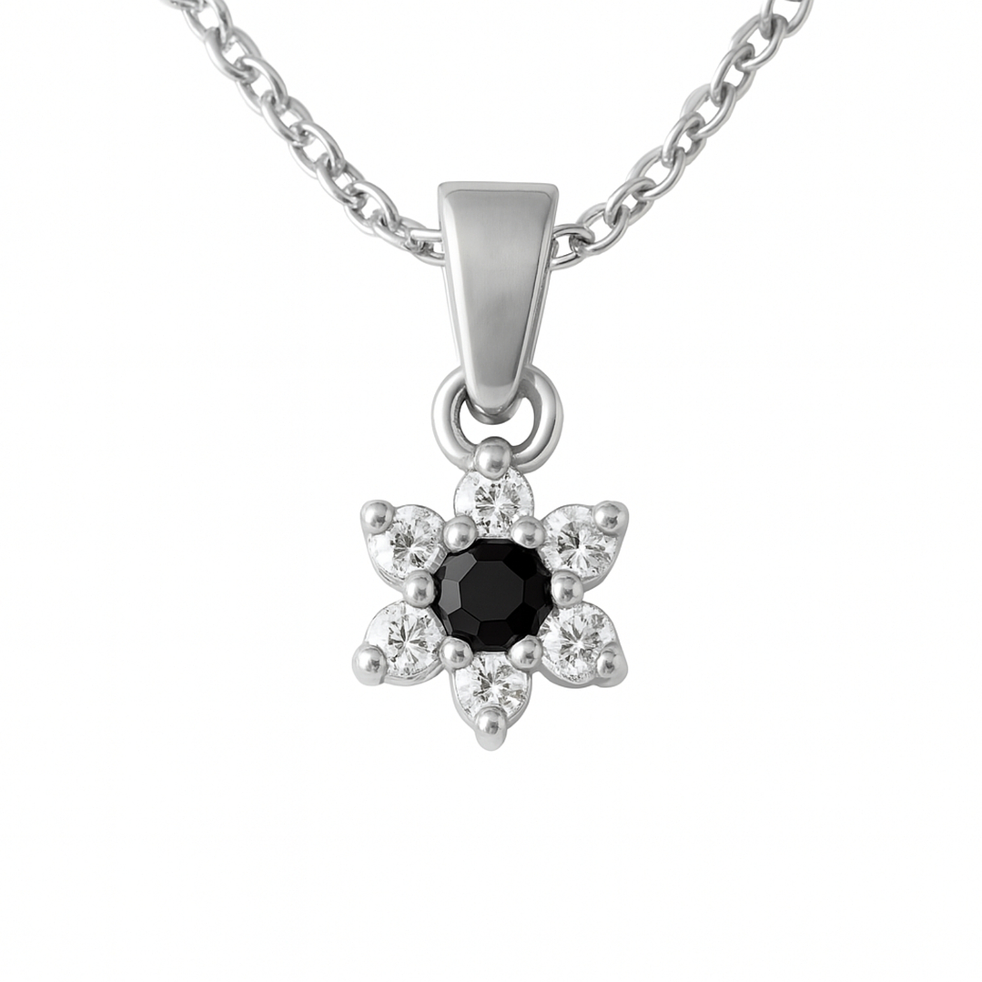 Colgante Oro 18kt Flor y Circonitas 8