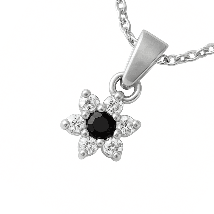 Colgante Oro 18kt Flor y Circonitas 9