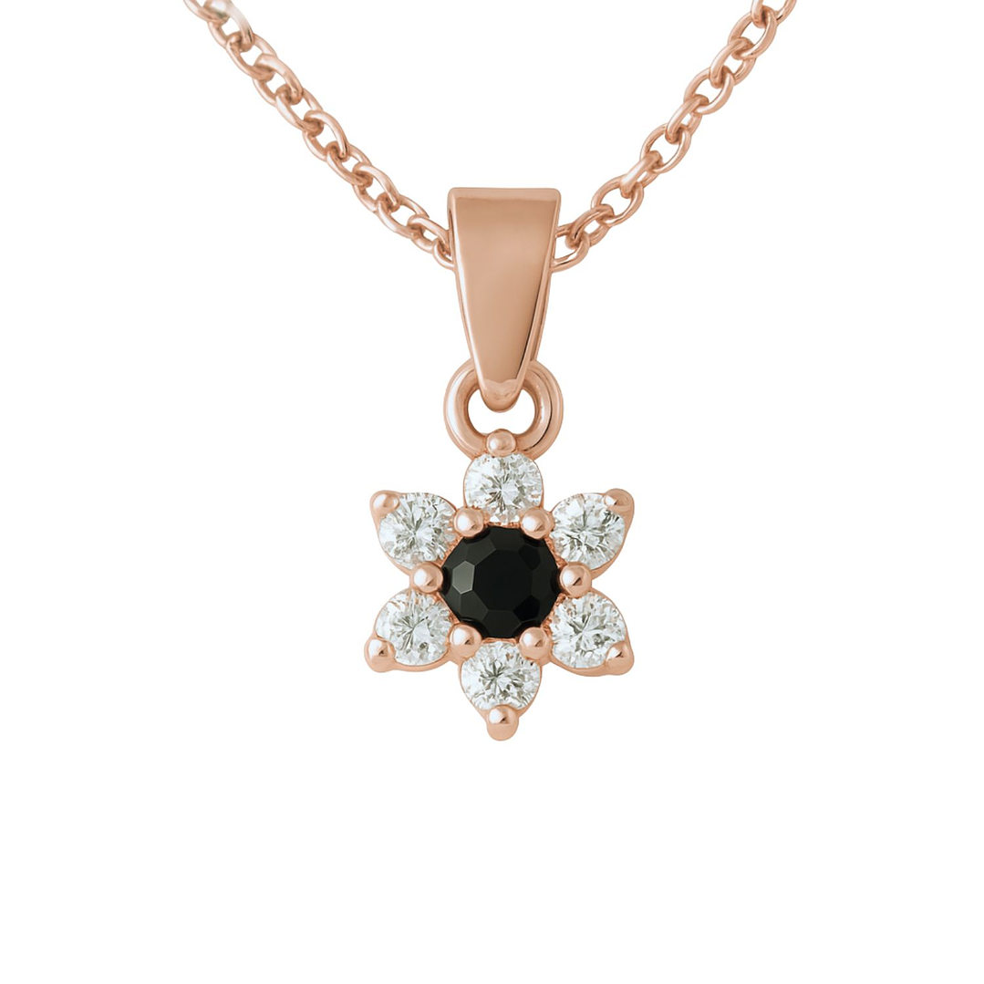 Colgante Oro 18kt Flor y Circonitas 11