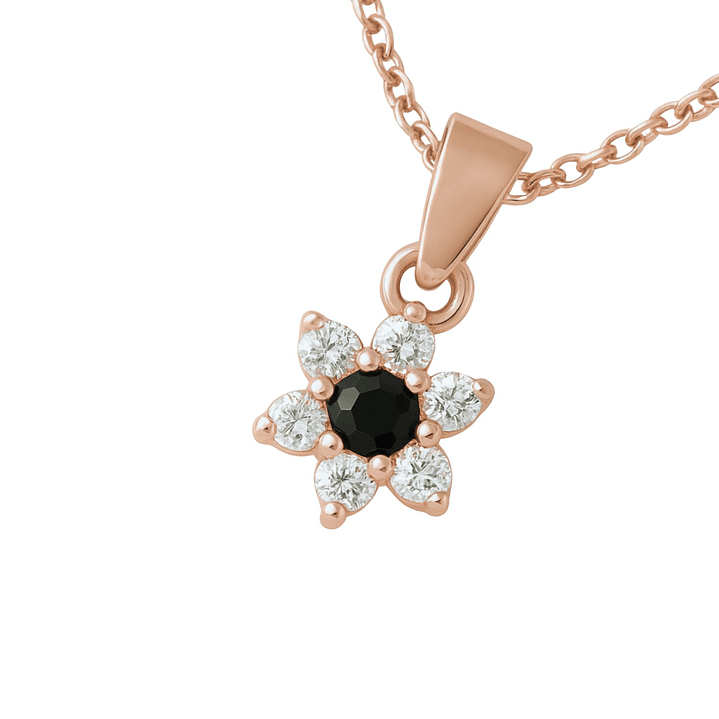 Colgante Oro 18kt Flor y Circonitas 12