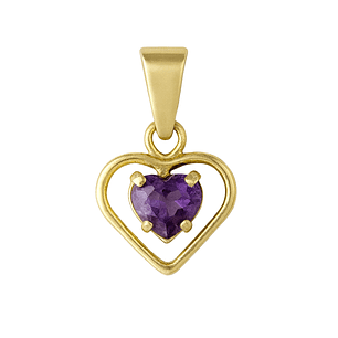 Colgante Oro 18kt Doble Corazón y Circonita