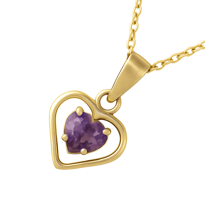 Colgante Oro 18kt Doble Corazón y Circonita 5