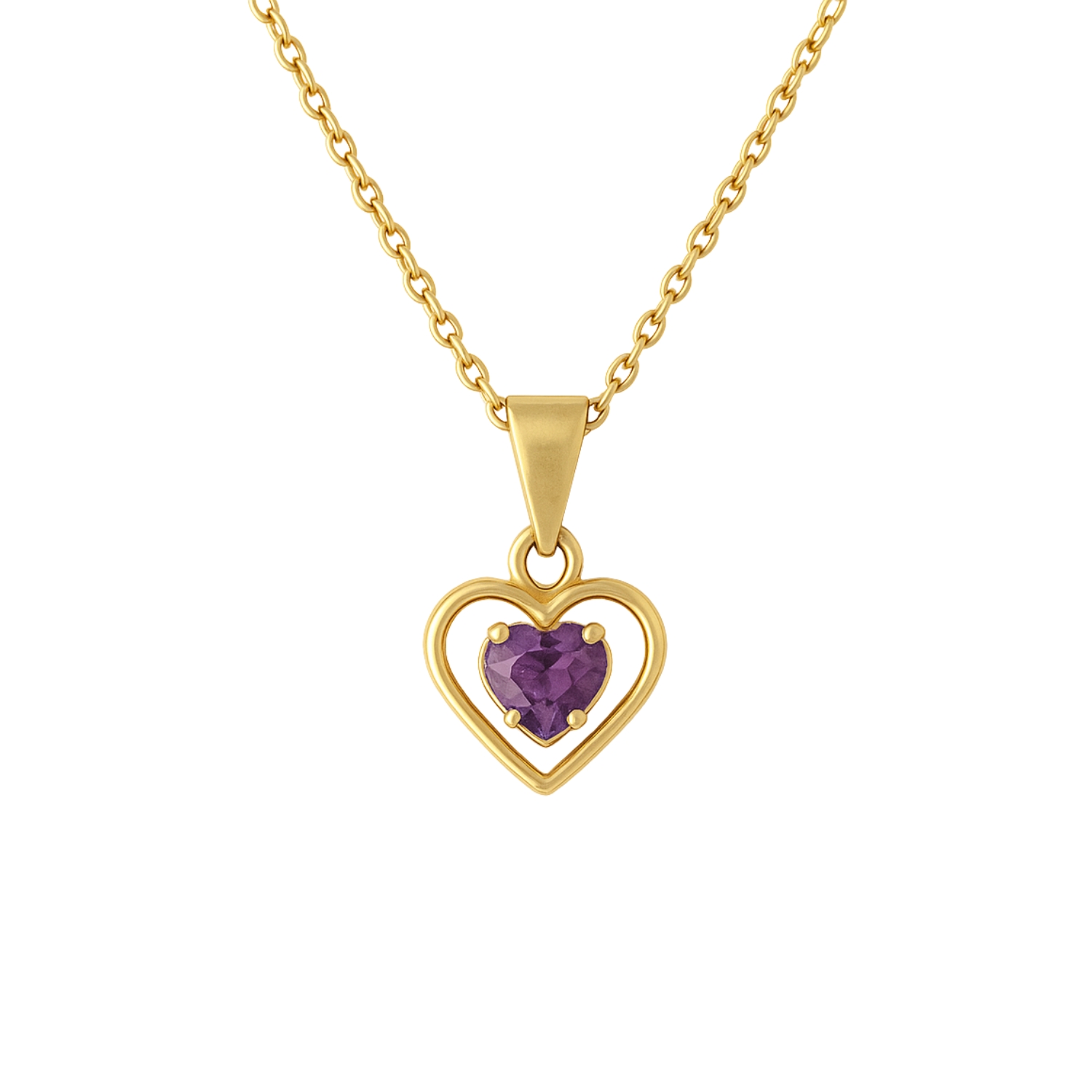 Colgante Oro 18kt Doble Corazón y Circonita 14