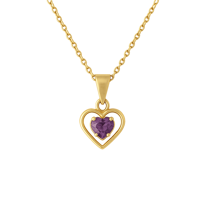Colgante Oro 18kt Doble Corazón y Circonita 6