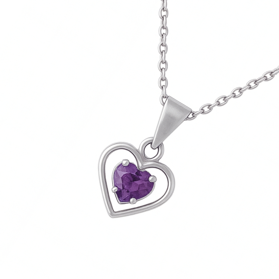 Colgante Oro 18kt Doble Corazón y Circonita 9