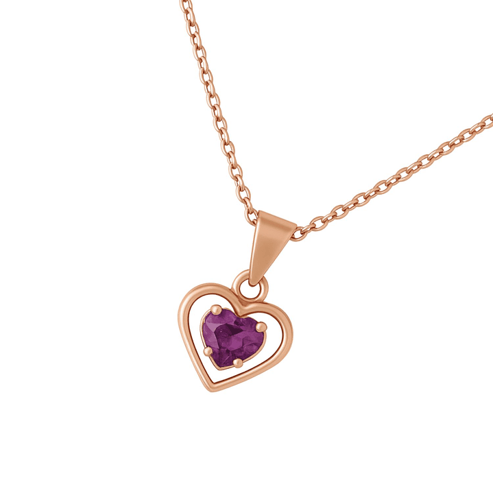 Colgante Oro 18kt Doble Corazón y Circonita 12