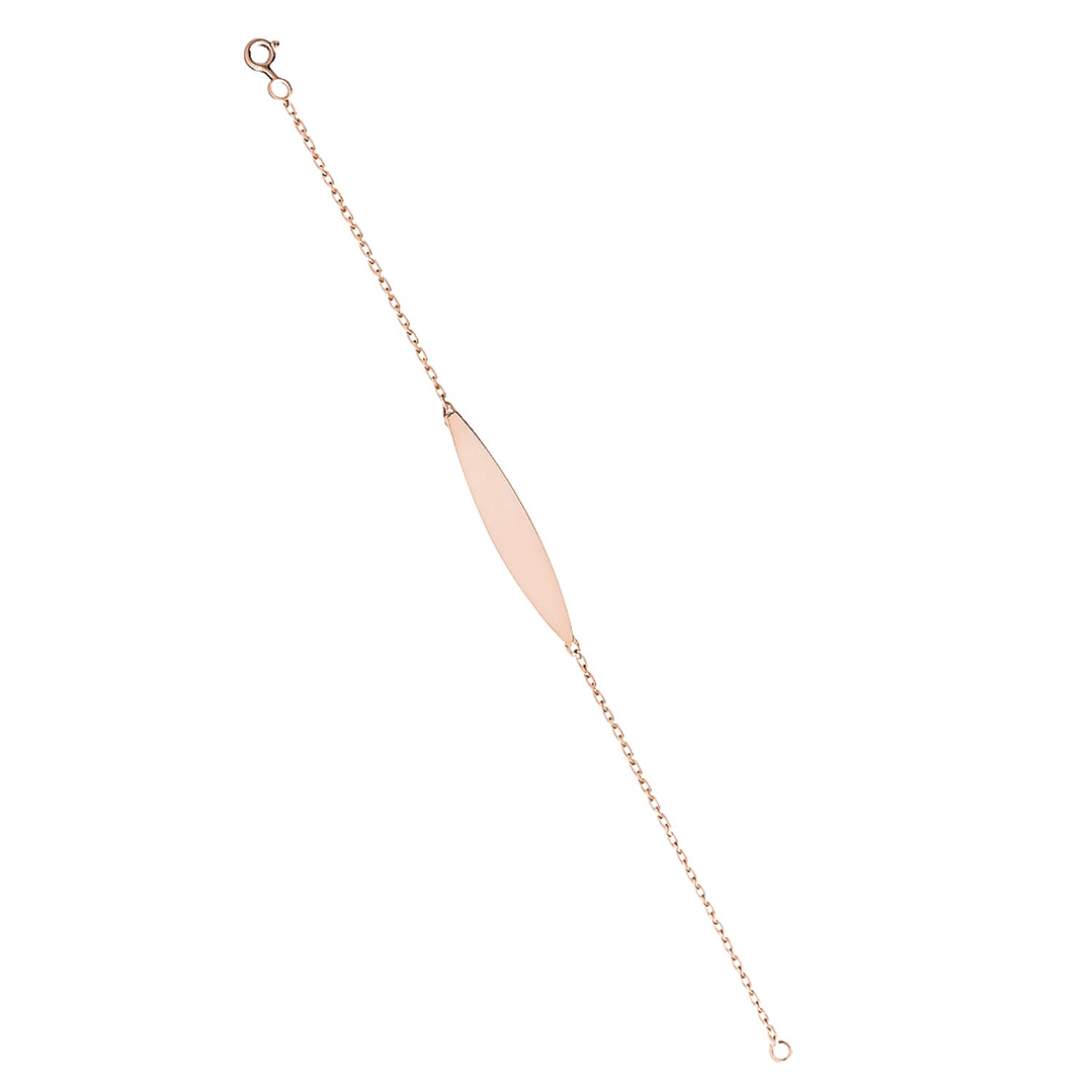 Pulsera Oro 18kt Placa Ovalada 11