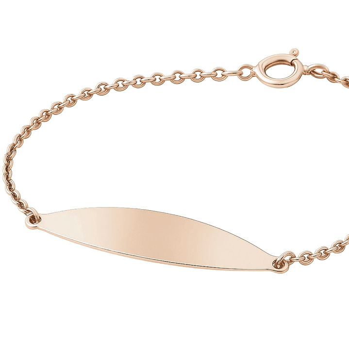 Pulsera Oro 18kt Placa Ovalada 12