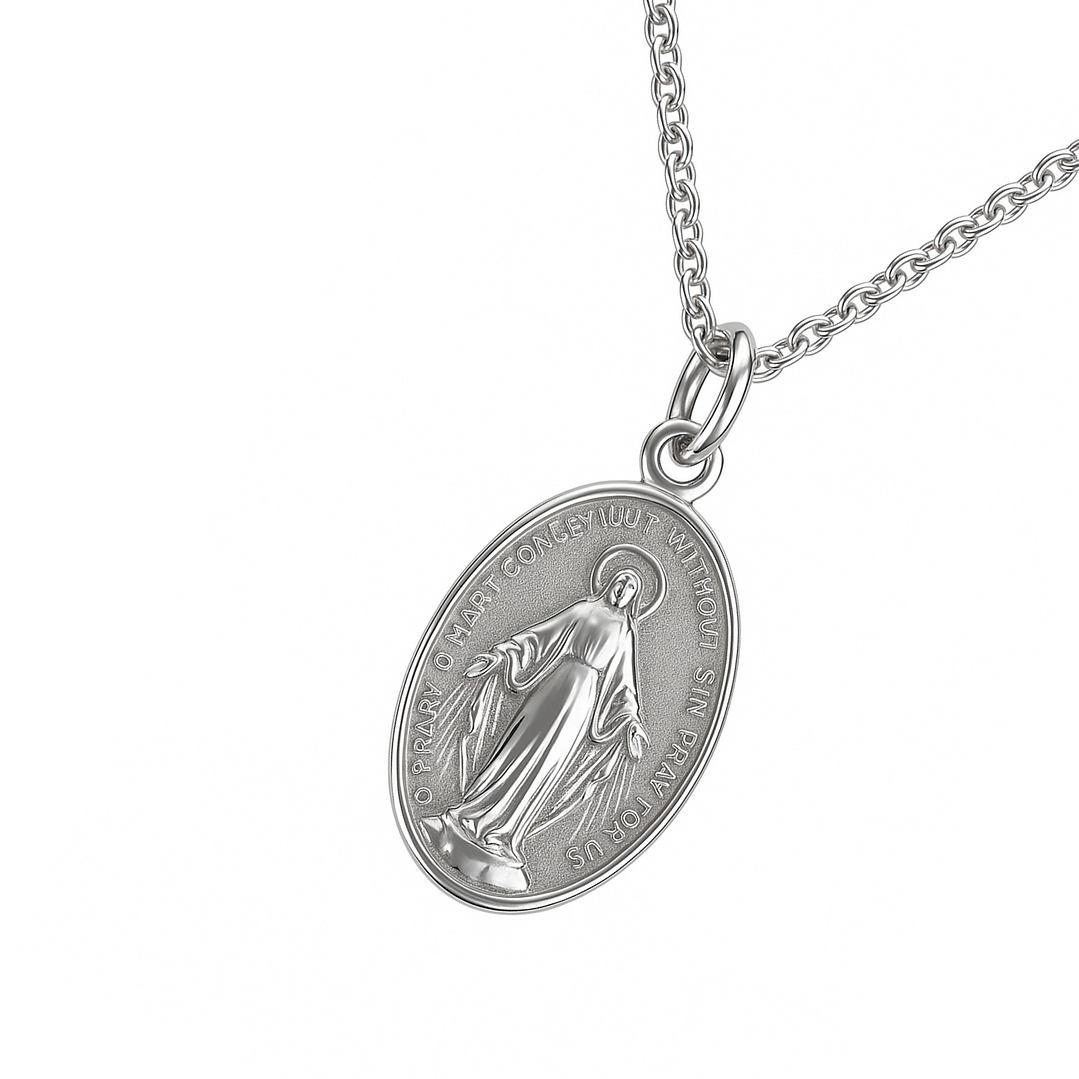 Colgante de Plata Esterlina 925 Virgen 15MM 2