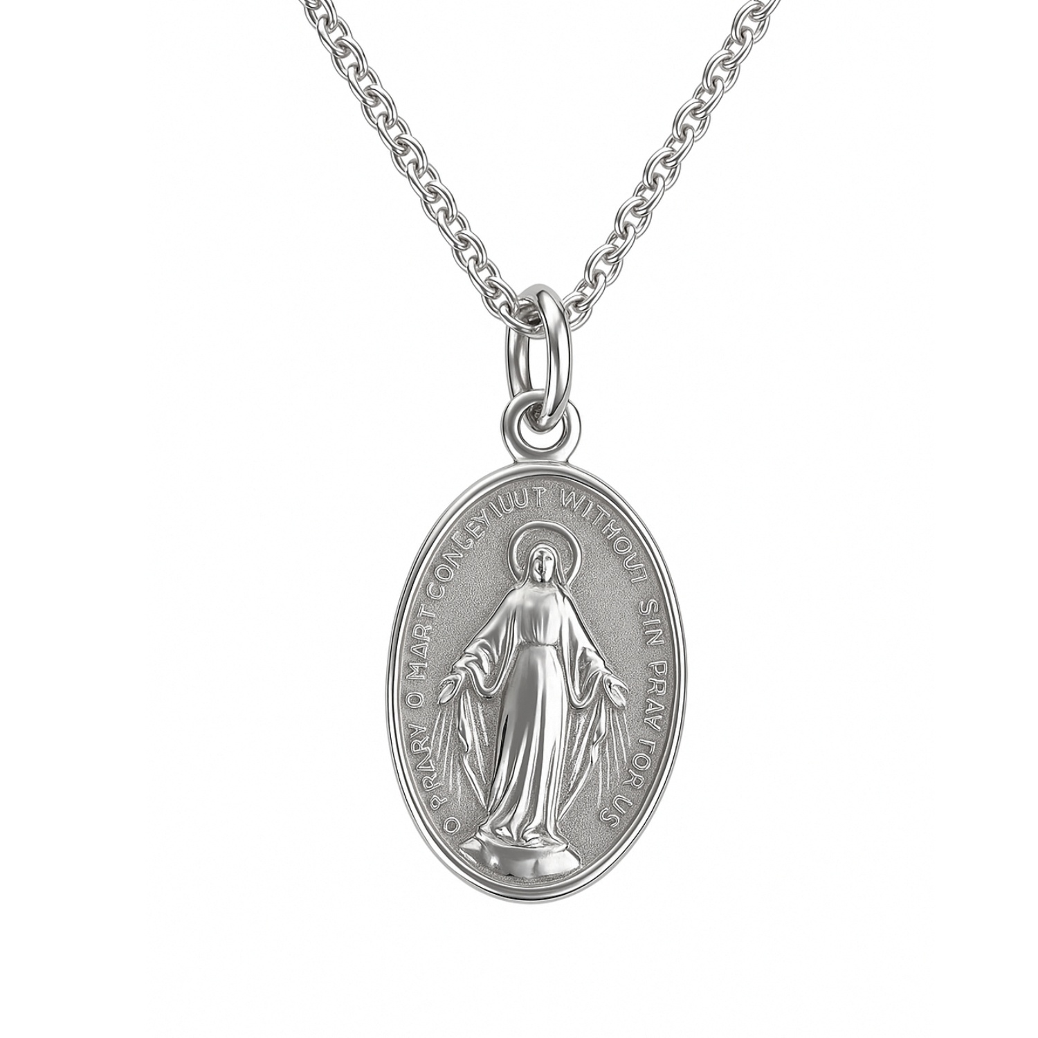 Colgante de Plata Esterlina 925 Virgen 15MM 3