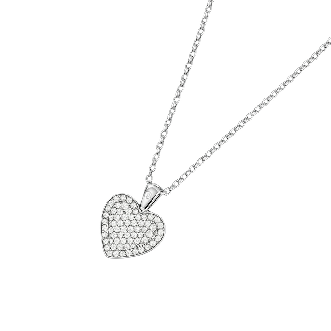 Colgante de Plata Esterlina 925 Corazón Pave con Circonita 2
