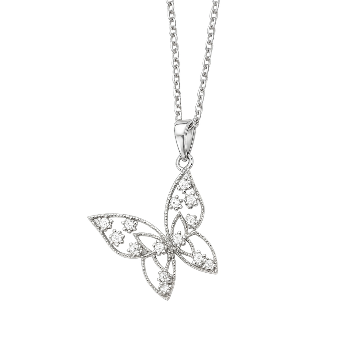 Colgante de Plata Esterlina 925 Mariposa con Circonita 3