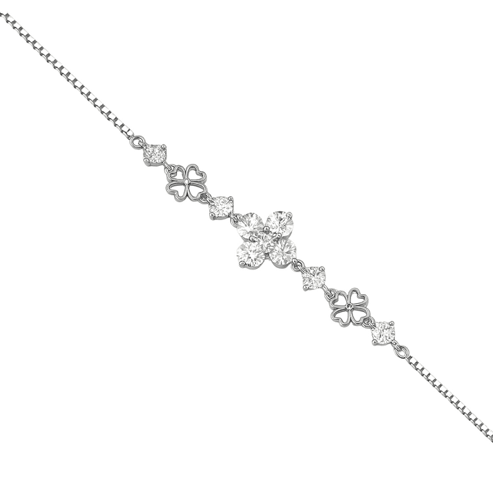 Pulsera de Plata Esterlina 925 Corazón Floral con Circonita 2