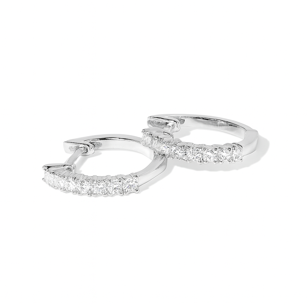 Aros de Oro 18kt Diamantes 37 Pts es G/VS Corte Brillante | Danielle Costantini 1