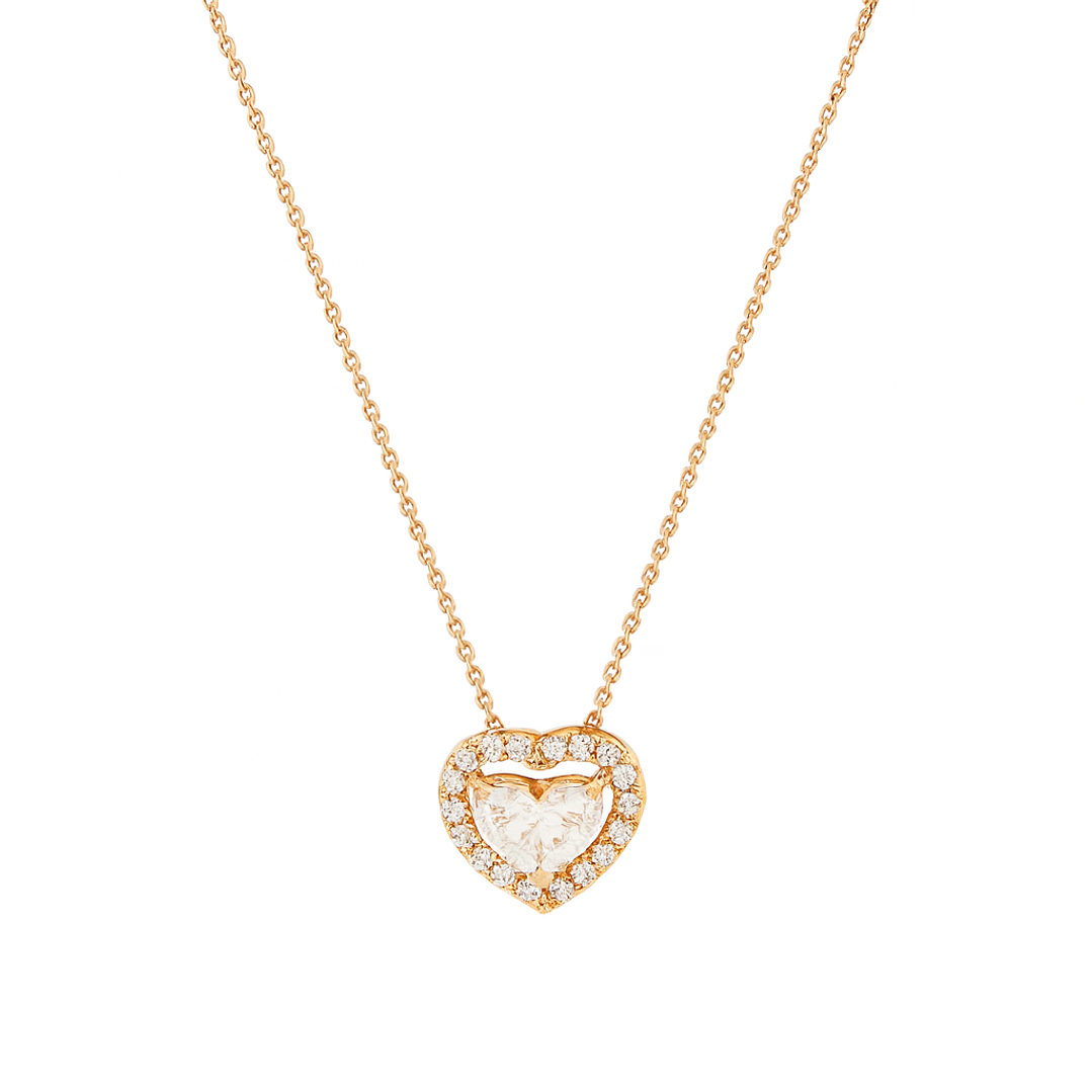 Collar Oro Miel 18kt Diamantes 1x27 Pts H/SI Corte Brillante 3