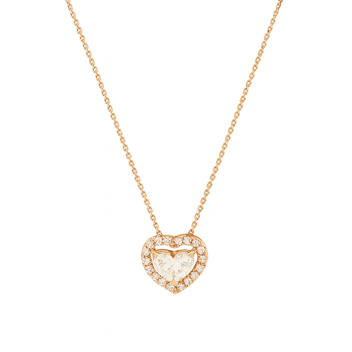 Collar Oro Miel 18kt Diamantes 1x27 Pts H/SI Corte Brillante 3