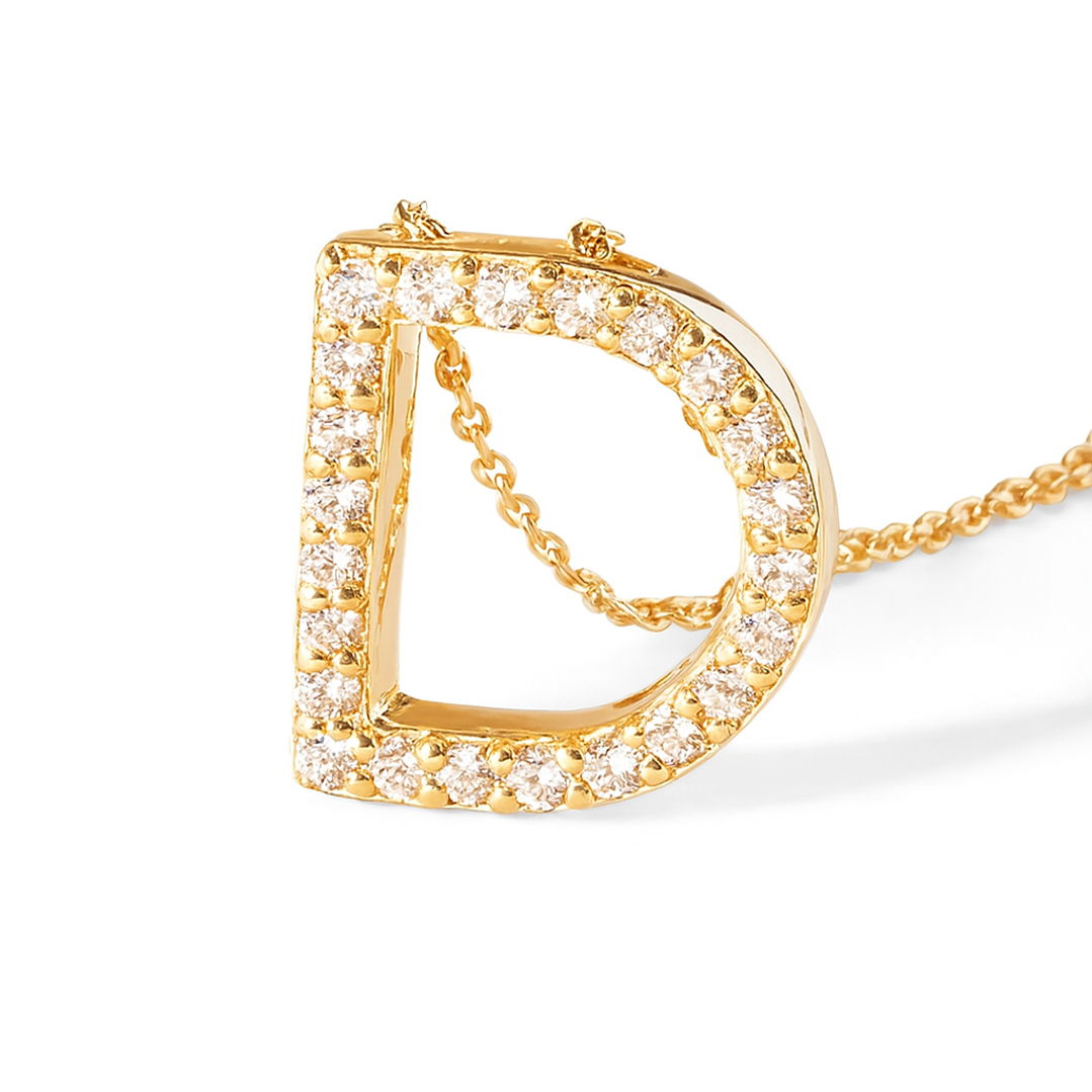 Collar Oro Amarillo 18kt Diamantes Letra D 13 Pts | Danielle Costantini 2