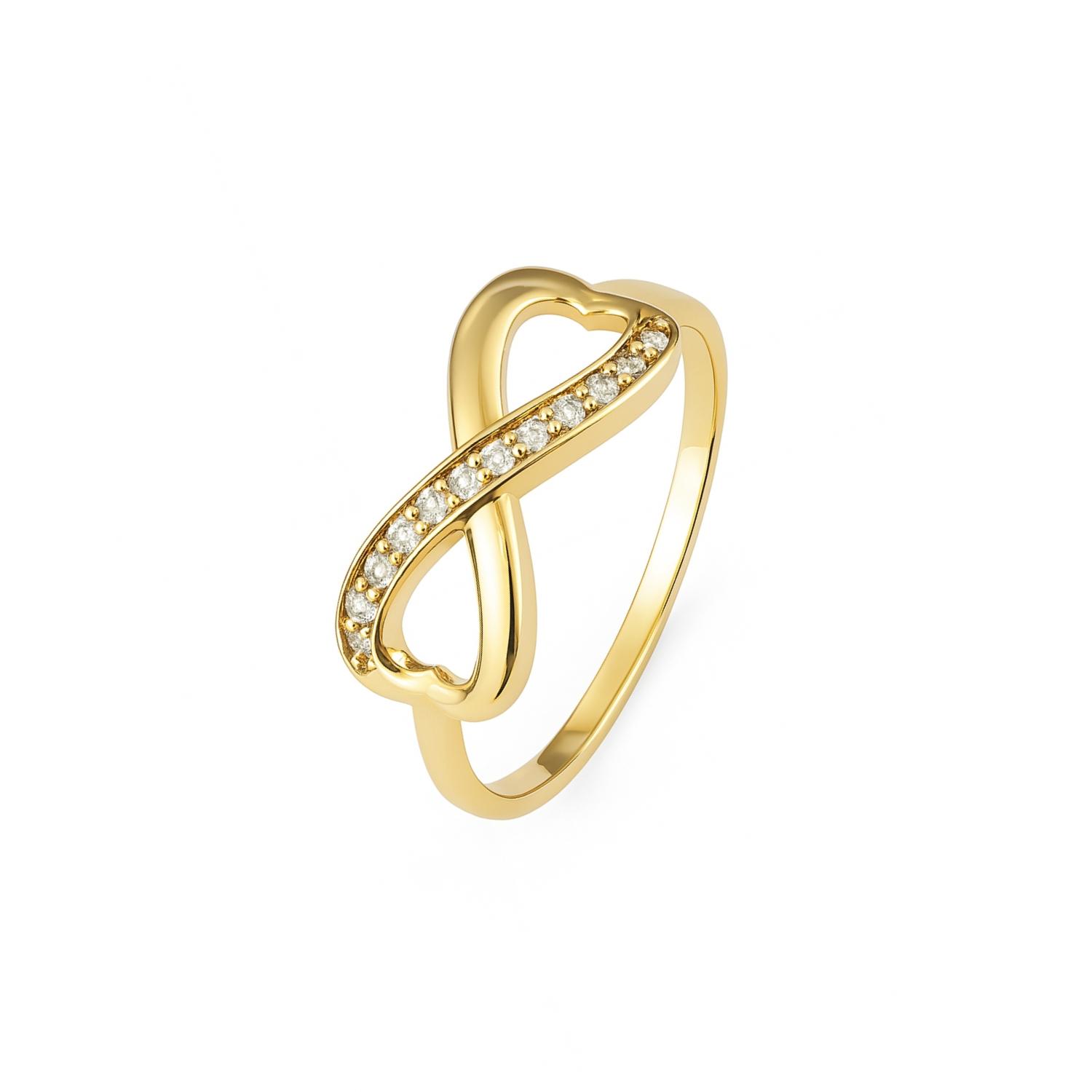 Anillo Compromiso de Oro 18Kt Medio Infinito Circón 1
