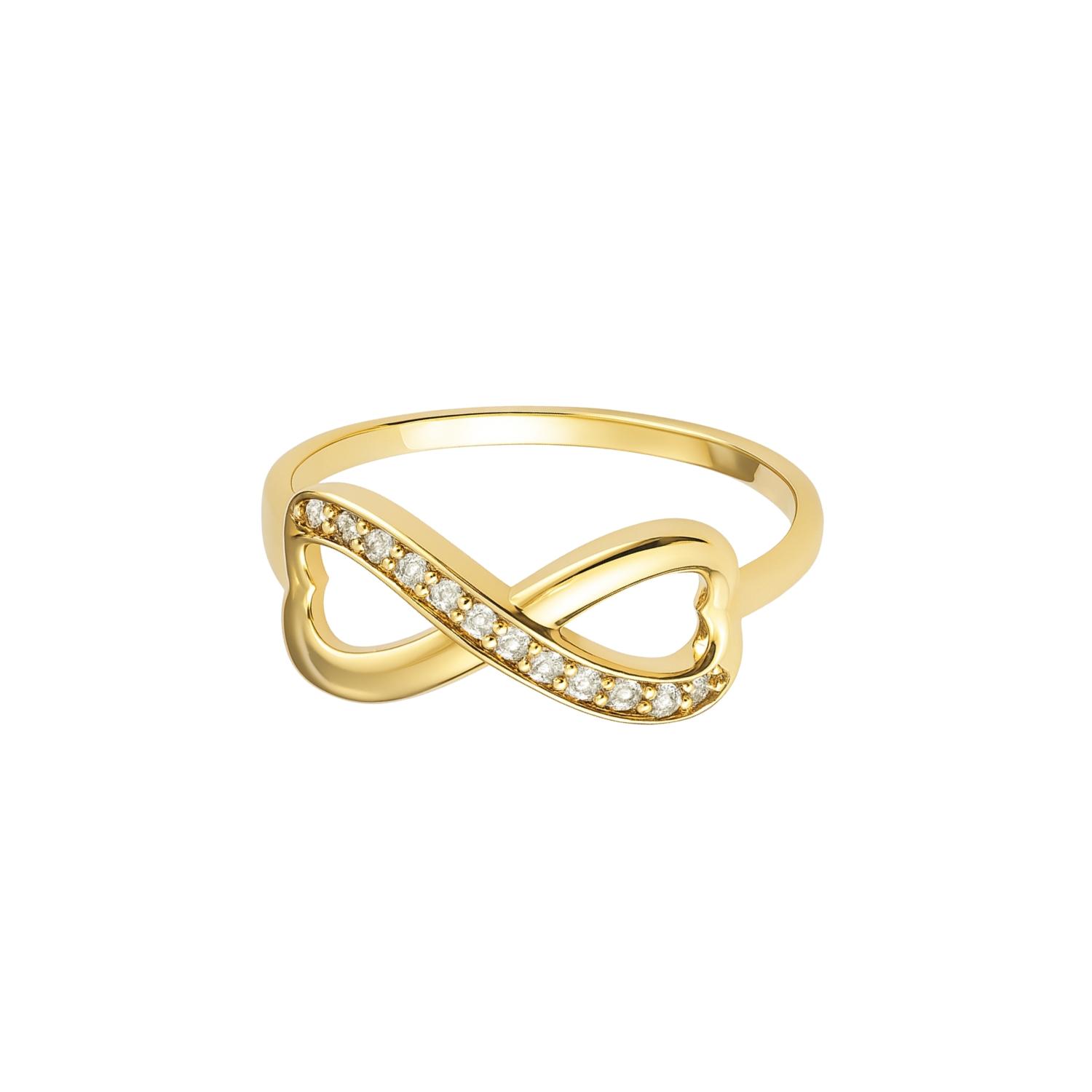 Anillo Compromiso de Oro 18Kt Medio Infinito Circón 2