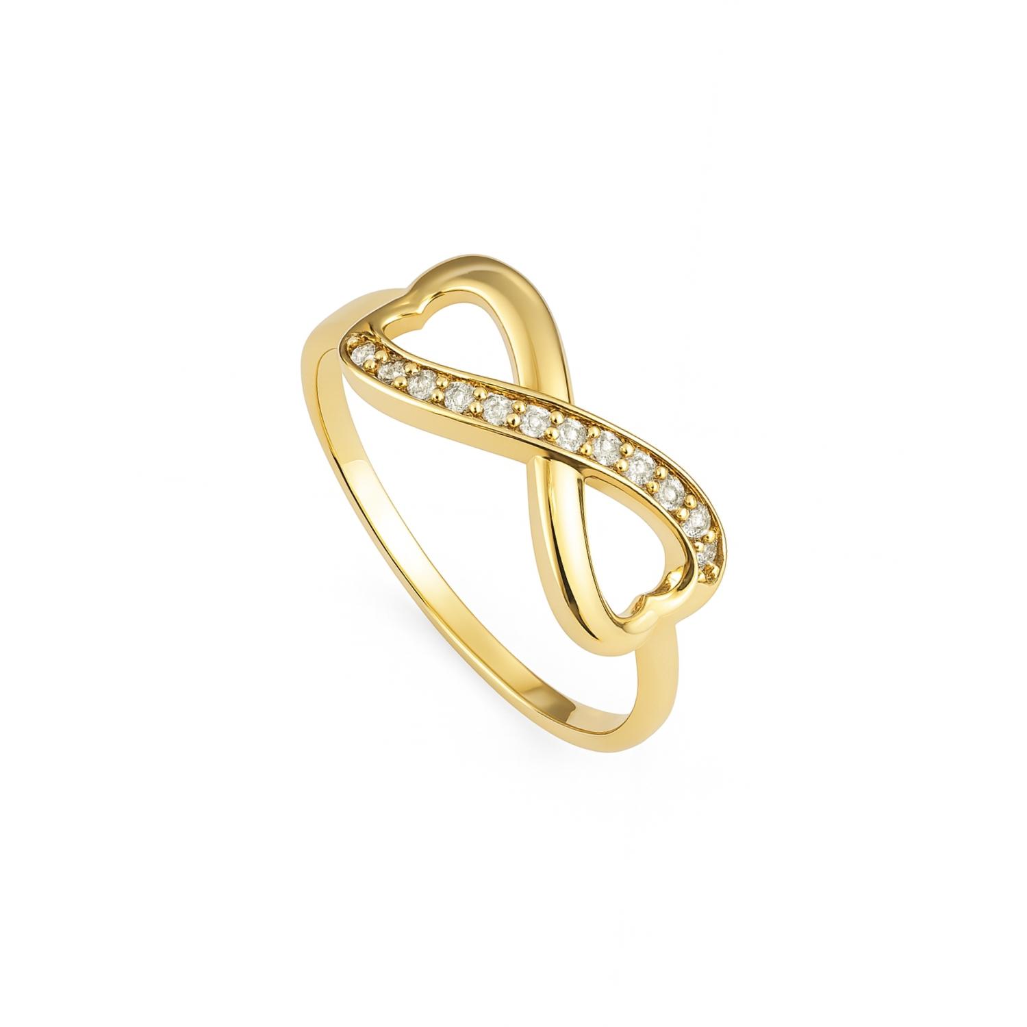 Anillo Compromiso de Oro 18Kt Medio Infinito Circón 3