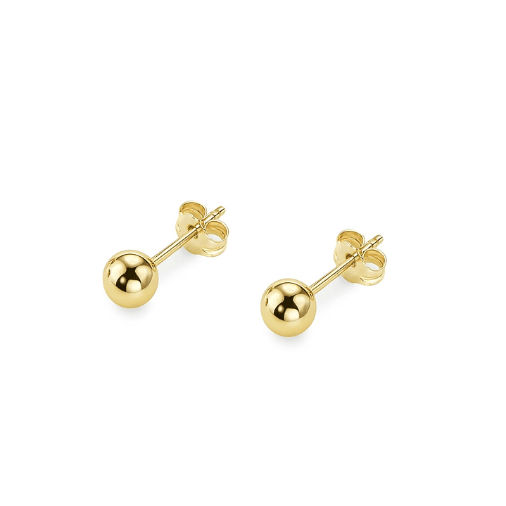 Aros de Oro 9kt Bolita Solida 5 MM 1