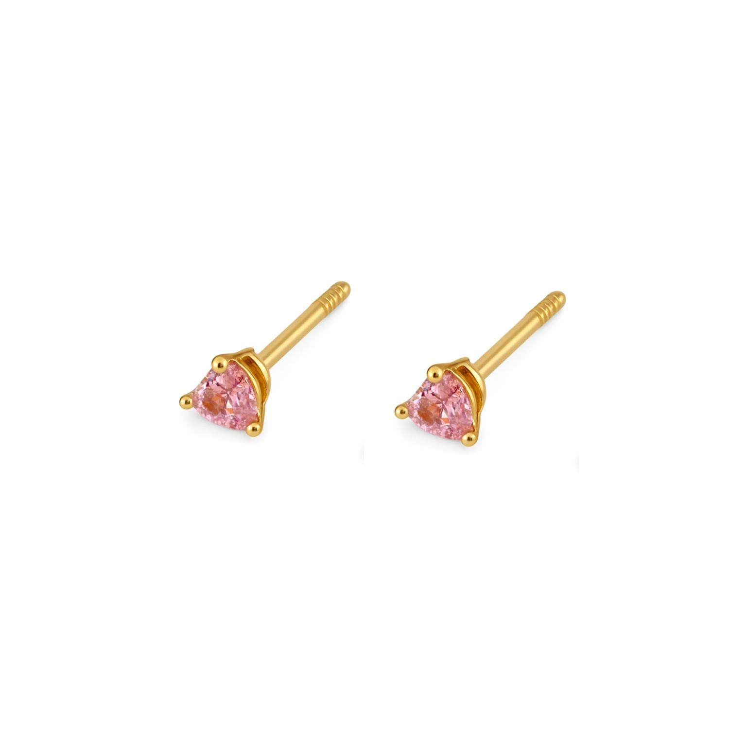 Aros de Oro 18kt Cozarón Circonita Rosa Francia 2