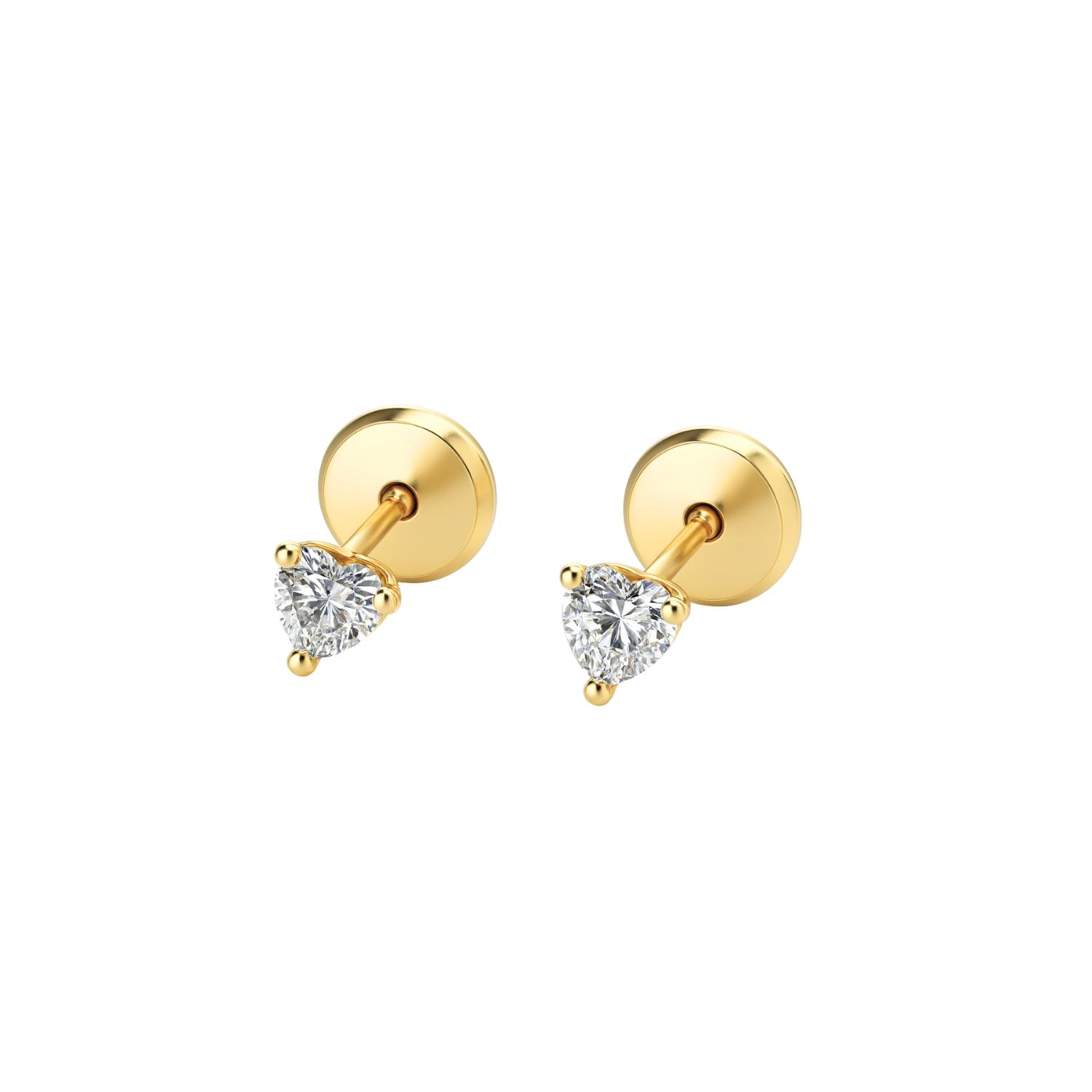 Aros de Oro 18kt Corazón Circonita 1