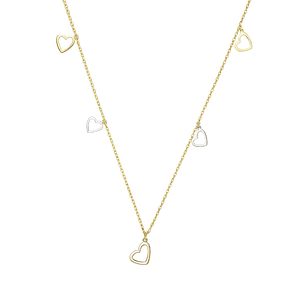 Collar Oro Amarillo 18kt Cinco Corazones