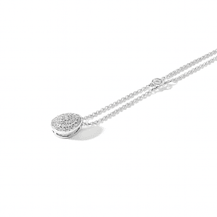 Collar de Oro Blanco 18kt con Diamantes 28 Pts Totales SI/H Corte Brillante - By Danielle Costantini