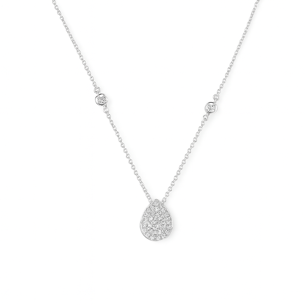 Collar de Oro Blanco 18kt con Diamantes 28 Pts Totales SI/H Corte Brillante - By Danielle Costantini 3