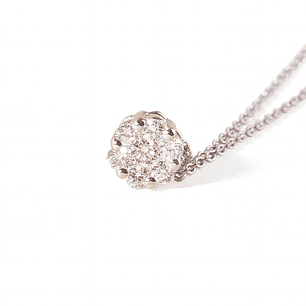 Collar de Oro Blanco 18kt con Diamantes 10 Pts Totales SI/H Corte Brillante - By Danielle Costantini