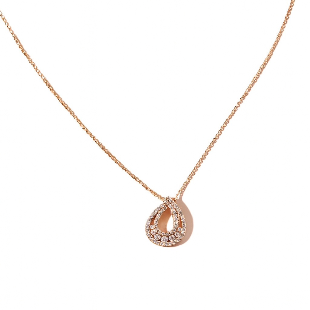Collar Oro Miel 18kt Diamantes 43 Pts G/VS Corte Brillante 3
