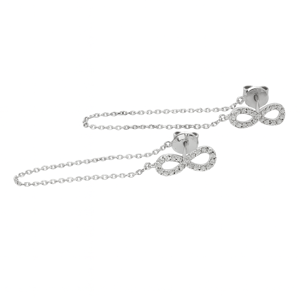 Aros Oro Blanco 18kt Diamantes Infinito 15Pts | Danielle Costantini 3