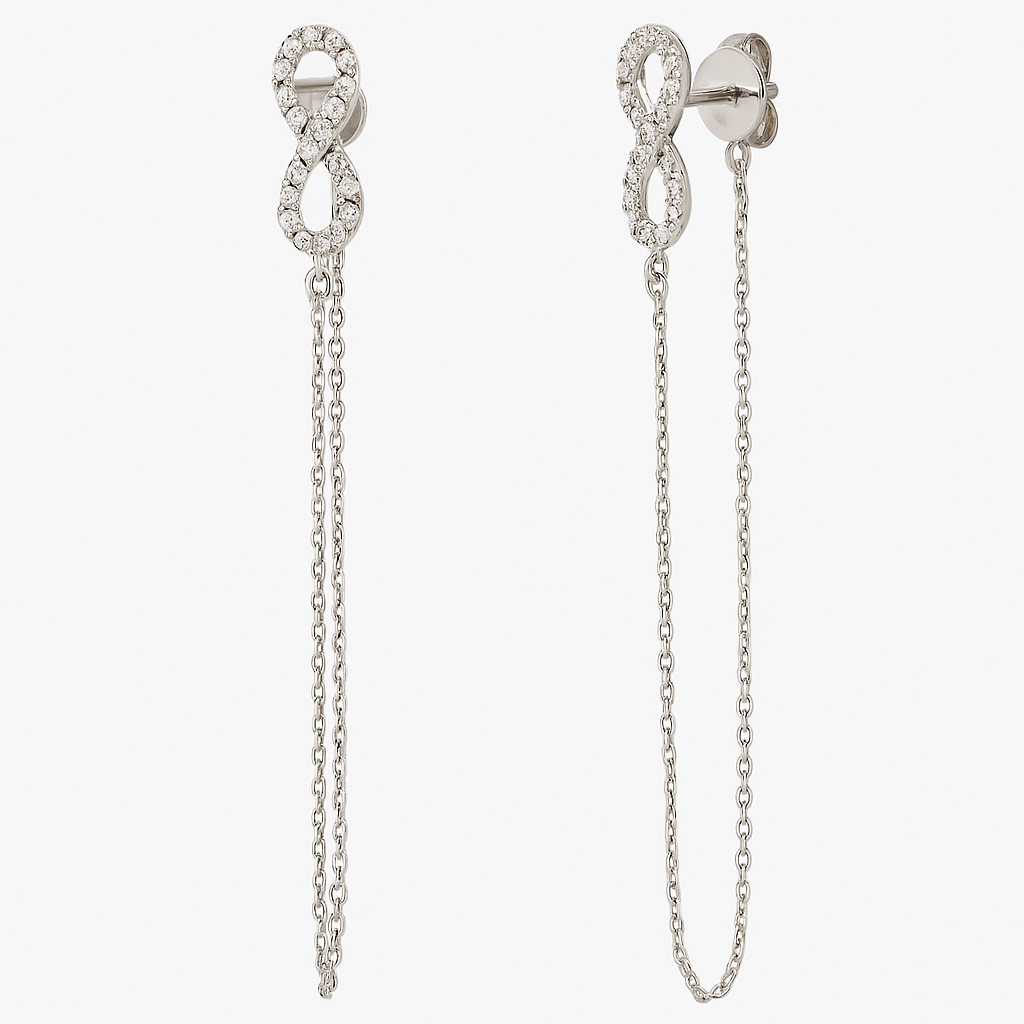 Aros Oro Blanco 18kt Diamantes Infinito 15Pts | Danielle Costantini 1