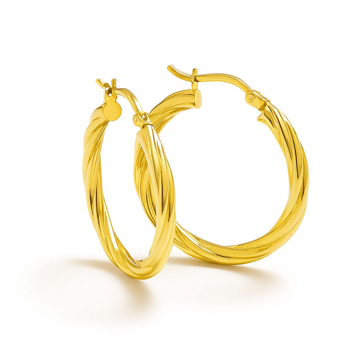 Aros Oro 18kt  Argolla Torcida 1