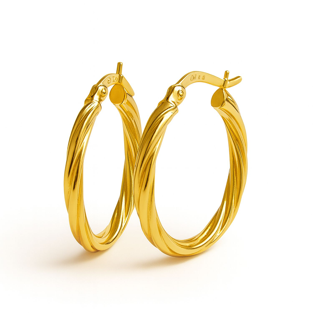 Aros Oro 18kt  Argolla Torcida 2