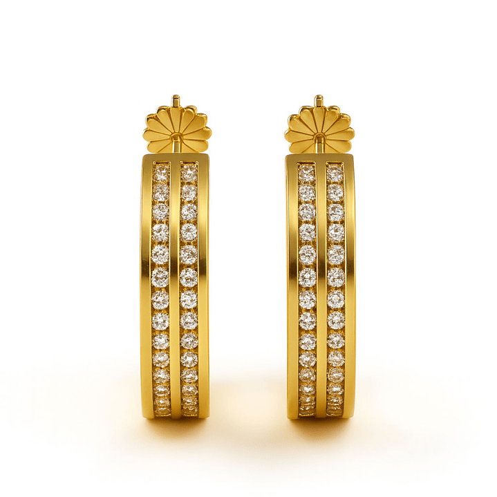 Aros Oro 18kt  Argolla Circonita 2