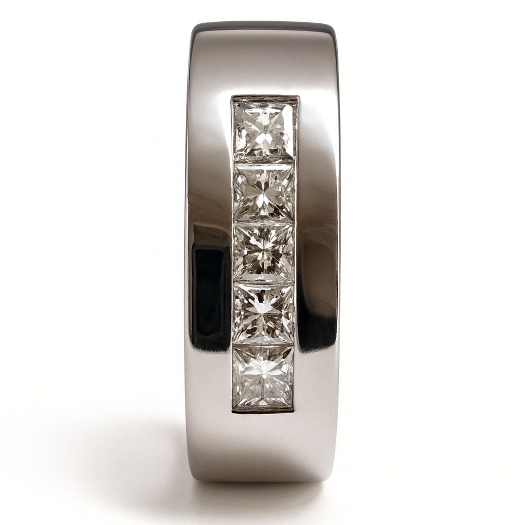 Anillo Oro Blanco 18kt Diamantes 55 Pts. Corte Prince 1