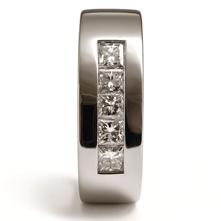 Anillo Oro Blanco 18kt Diamantes 55 Pts. Corte Prince 1