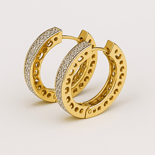 Aros Oro 18kt  Argolla Bicolor