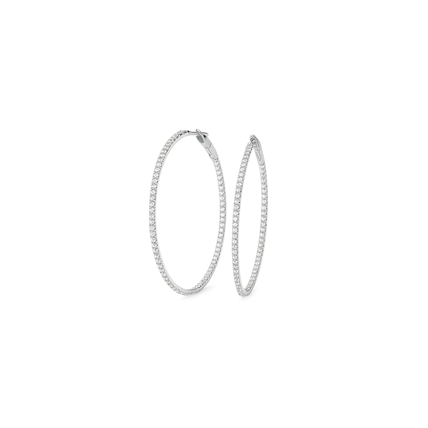 Aros de Oro 18kt con Diamantes Argollas 1,27 Qts Total SI/H Corte Brillante - By Danielle Costantini 1