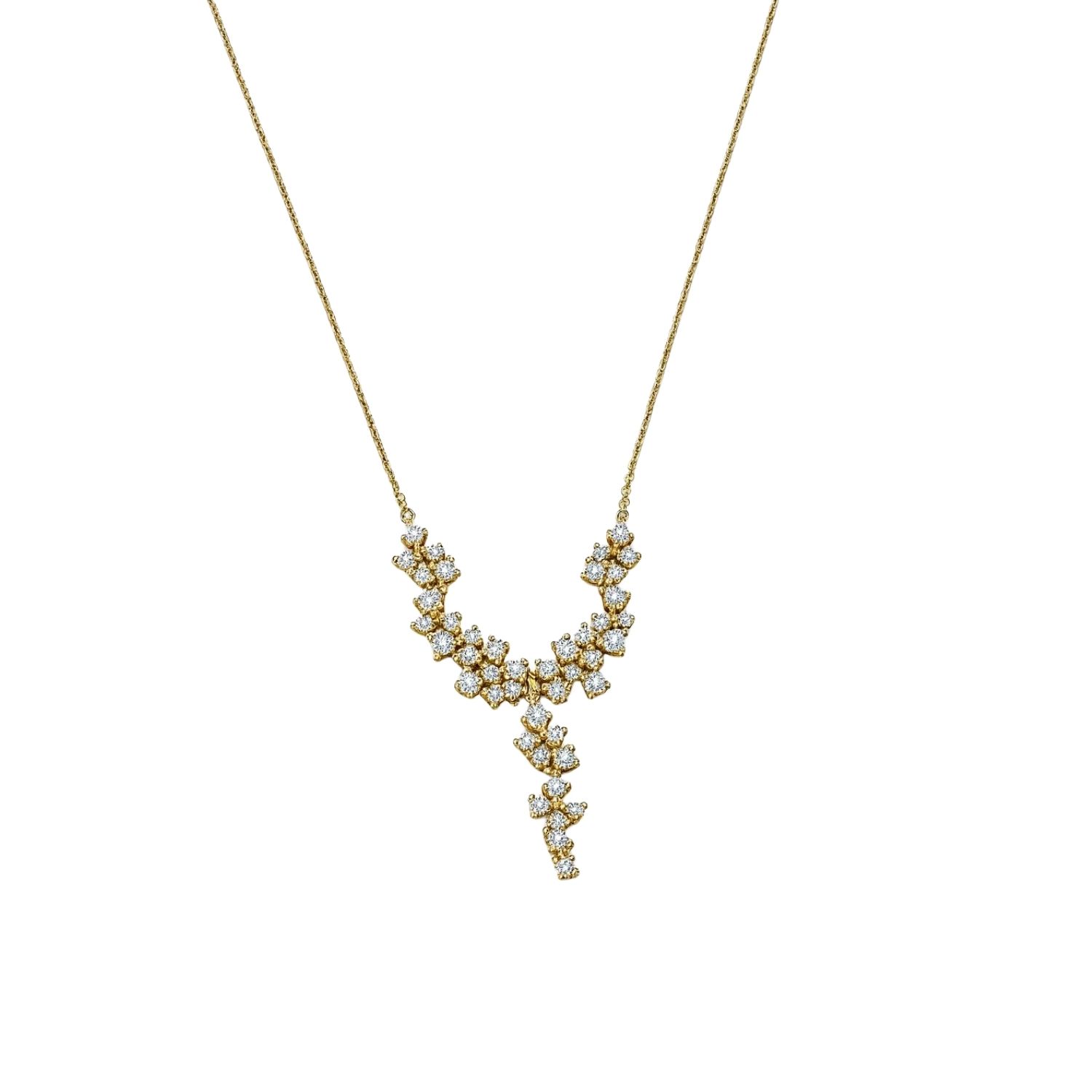 Collar Oro Amarillo 18kt Diamantes Colgantes 1 Qlts 1