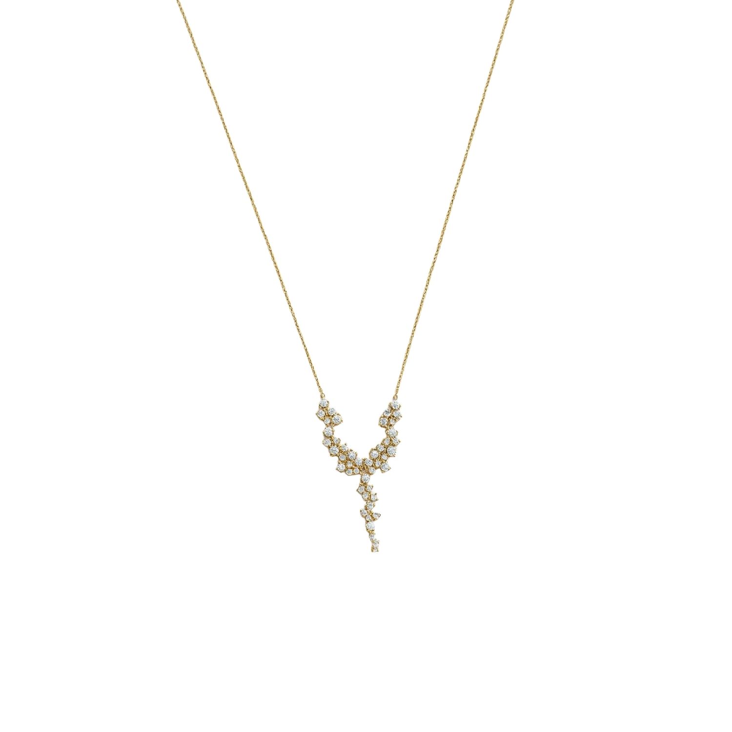 Collar Oro Amarillo 18kt Diamantes Colgantes 1 Qlts 2
