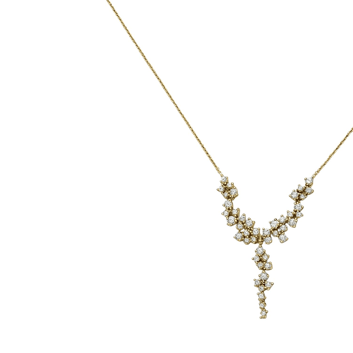 Collar Oro Amarillo 18kt Diamantes Colgantes 1 Qlts 3