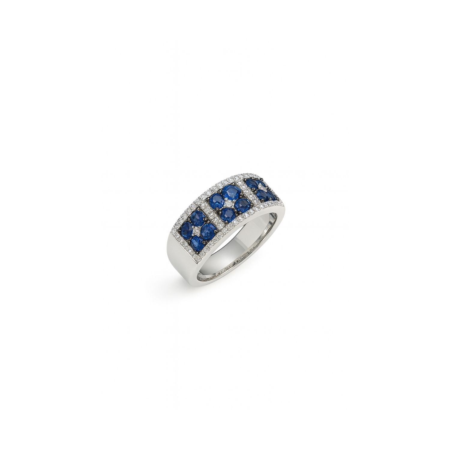 Anillo de Oro Blanco 18kt con Diamantes de 27 Puntos Totales Corte Brillante SI/H 93Pts Zafiro - By Danielle Costantini 2