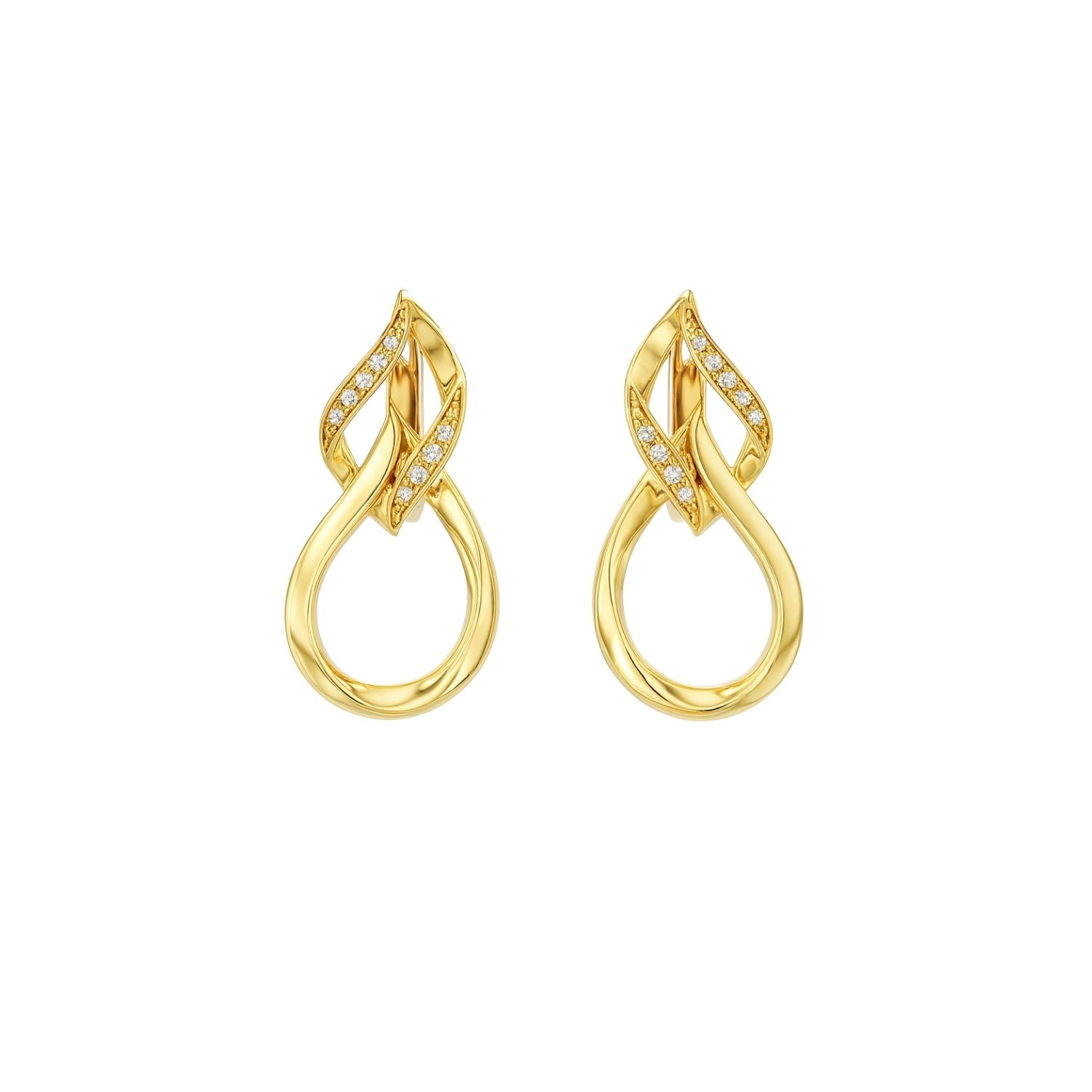 Aros de Oro 18kt con Diamantes 11 Puntos Totales Corte Brillante SI/H - By Danielle Costantini 1